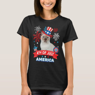 Camiseta 4th Of July Patriotic Day Tonkinese Cat Independen