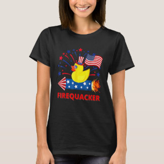 Camiseta 4th Of July Patriotic Firecracker Rubber Duck Fire