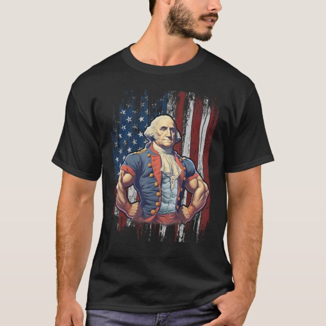 Camiseta 4th of July Patriotic Funny George Washington July (Frente)