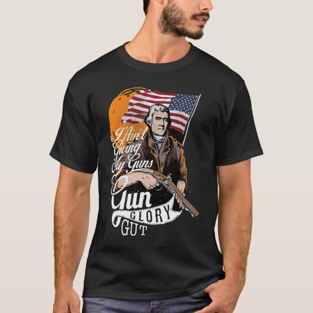 Camiseta 4th of July Patriotic Gun Gut Glory Pro 2nd Amendm (Frente)