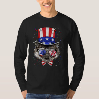 Camiseta 4th of July Patriotic Hedgehog Wearing USA Flag Su