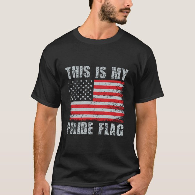 Camiseta 4Th Of July Patriotic This Is My Pride Flag Usa Am (Frente)