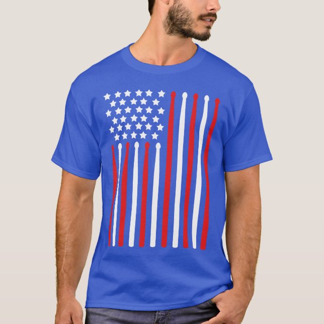 Camiseta 4th OF July S Flag Percussion Instrument Dummer fr (Frente)