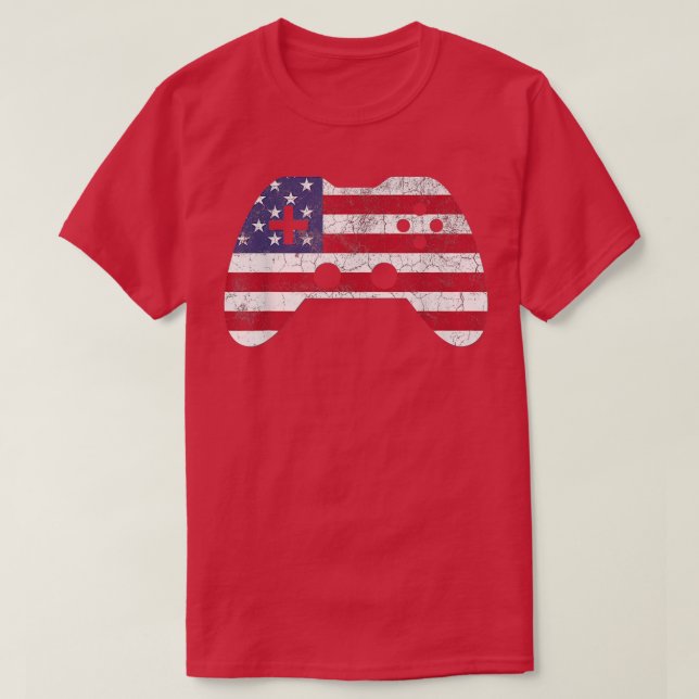 Camiseta 4th Of July T  Video Game Gamer Kids Boys Men USA  (Frente do Design)