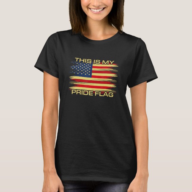 Camiseta 4th of July This Is My Pride Flag USA American Pat (Frente)