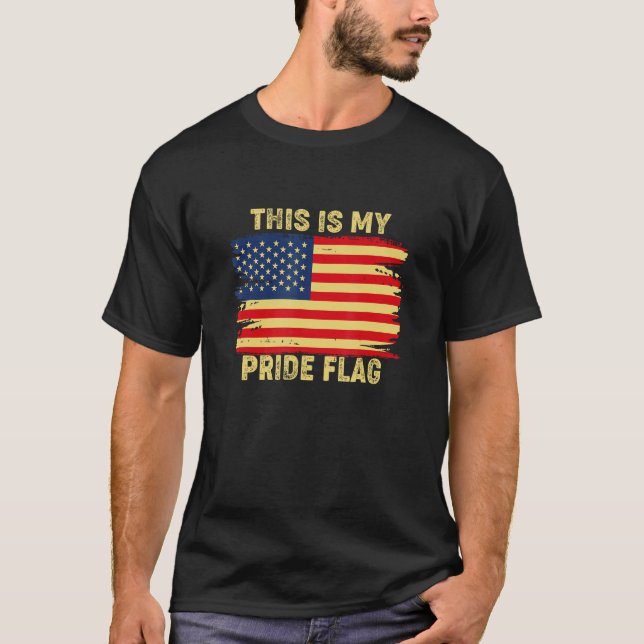 Camiseta 4th of July This Is My Pride Flag USA American Pat (Frente)
