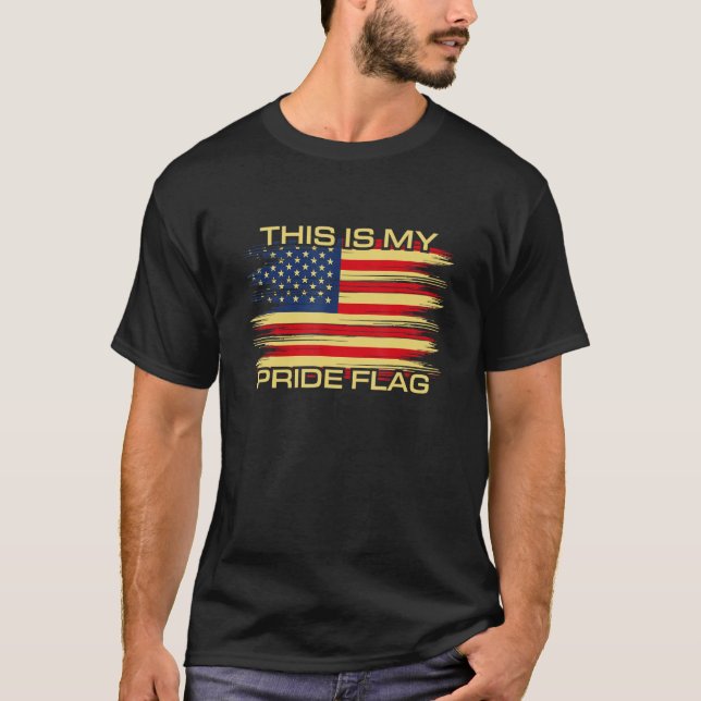 Camiseta 4th of July This Is My Pride Flag USA American Pat (Frente)