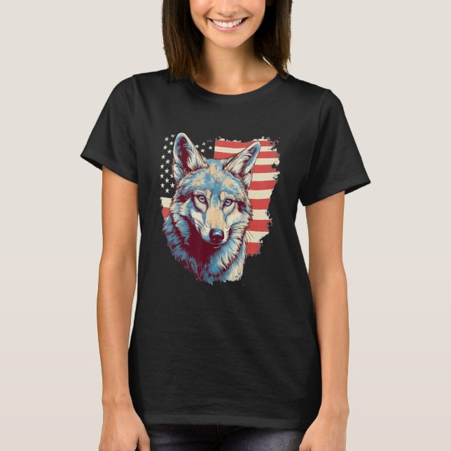 Camiseta 4th Of July US Flag Coyote (Frente)