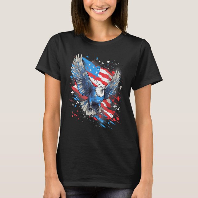 Camiseta 4th Of July US Flag Pigeon (Frente)
