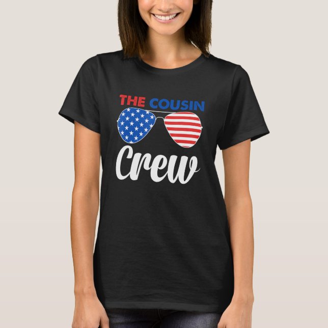 Camiseta 4th Of July Us Flag Popsicl The Cousin Crew (Frente)