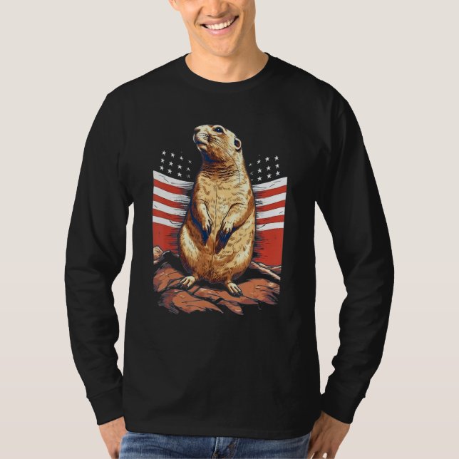 Camiseta 4th Of July US Flag Prairie Dog 1 (Frente)