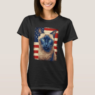 Camiseta 4th Of July US Flag Tonkinese Cat