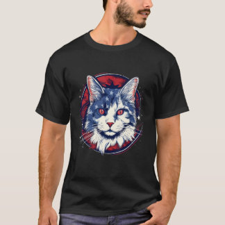 Camiseta 4th Of July US Flag Turkish Van Cat