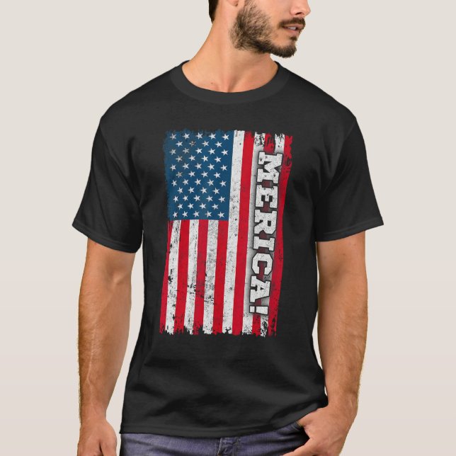 Camiseta 4th of July US Independence American Flag Patrioti (Frente)