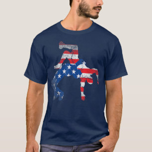 Camiseta 4th Of July USA Flag Wrestling Patriotic Wrestling