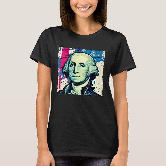Camiseta 4th of July USA George Washington American Art On (Frente)