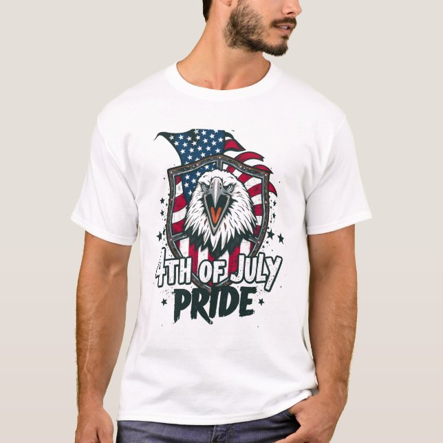 Camiseta 4th of July USA Pride T-shirt (Frente)