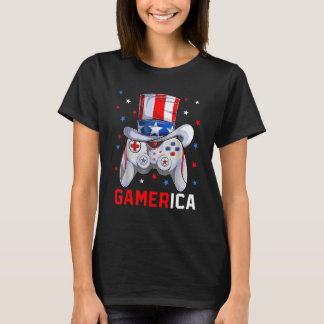 Camiseta 4th Of July Video Game American Flag Uncle Sam Gam