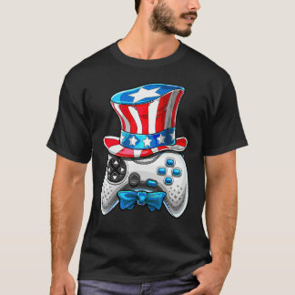 Camiseta 4th Of July Video Game American Flag Uncle Sam Gam
