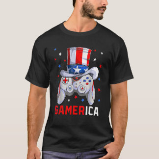 Camiseta 4th Of July Video Game American Flag Uncle Sam Gam