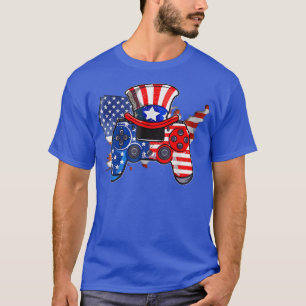 Camiseta 4th Of July Video Game Gamer Kids Boy Men USA Flag
