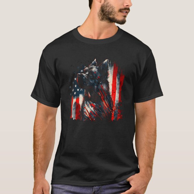 Camiseta 4th of July Yorkshire Terrier Dog USA Flag Patriot (Frente)