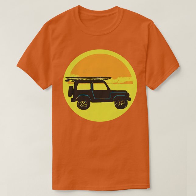Camiseta 4x4 com Surfboard e Sun (Frente do Design)
