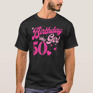 Camiseta 50ª Coroa de Garota de Aniversário, 50 Anos