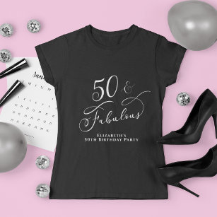 Camiseta 50ª Festa de aniversário Fabulosa Preta