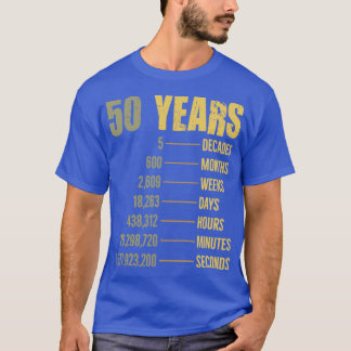 Camiseta 50º Aniversário, 50 anos de idade - presente de ci