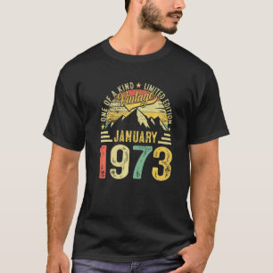 Camiseta 50º aniversário 50 anos Vintage Janeiro 1973 Retro