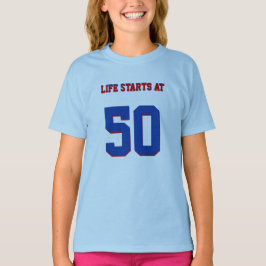 Camiseta 50º aniversário A vida na Piada começa aos 50