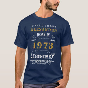 Camiseta 50º aniversário Adicione seu nome Nascer 1973 Lege