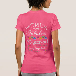 Camiseta 50º aniversário As mais fabulosas joias fuchsia 