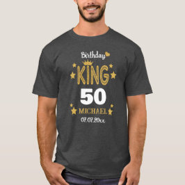 Camiseta 50º aniversário da Dourada Glitter Personalidade d