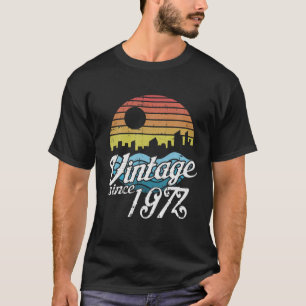 Camiseta 50º Aniversário De 1972 Vintage Sunset Skyline Bda