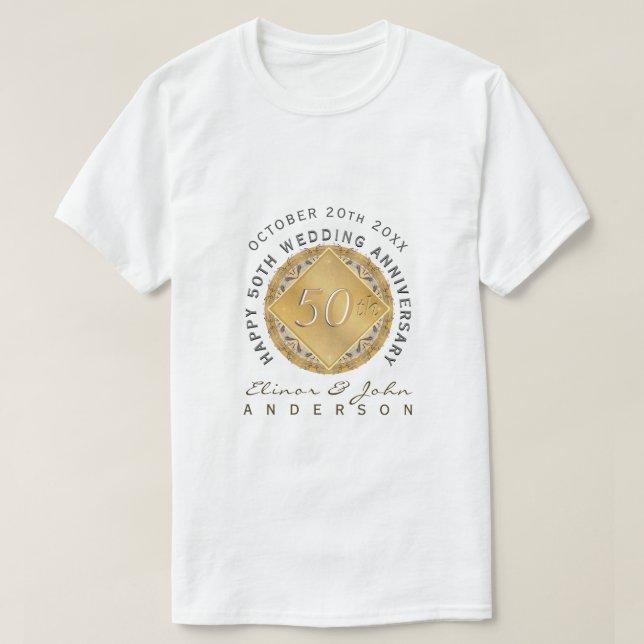 Camiseta 50º Aniversário de Casamento (Frente do Design)