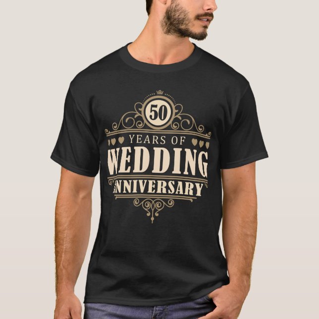 Camiseta 50º Aniversário de Casamento (Marido) (Frente)