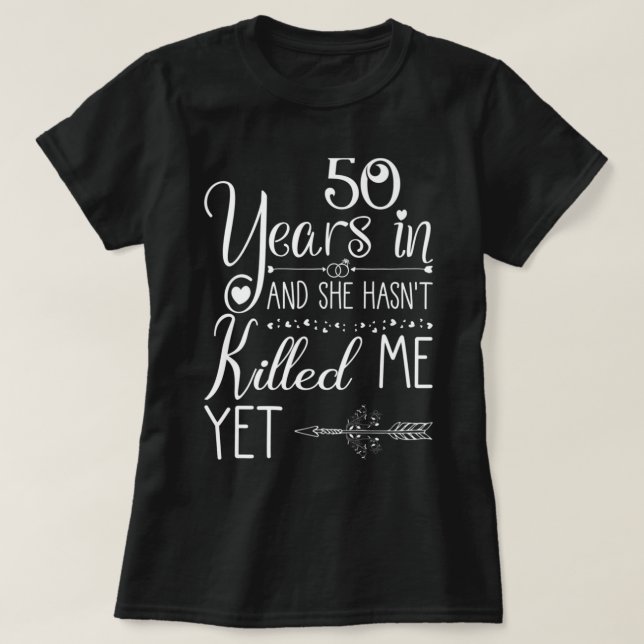 Camiseta 50º aniversário de casamento para ele Casal 50 ano (Frente do Design)