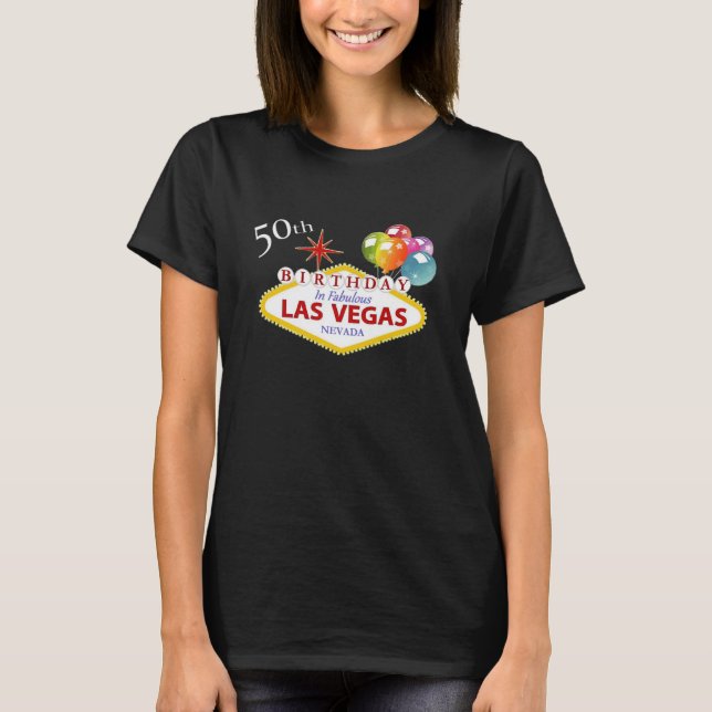 Camiseta 50º aniversário de Las Vegas - Capa Raglan T-Shirt (Frente)