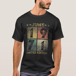 Camiseta 50º Aniversário Decorações Junho De 1971 Homen