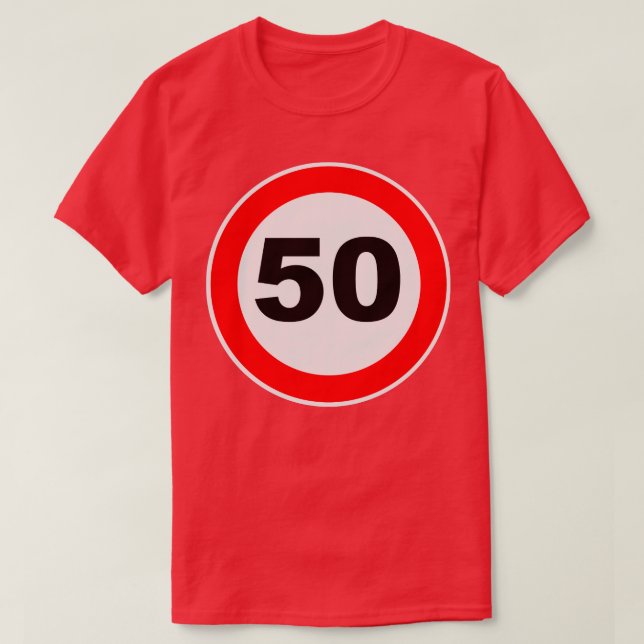 Camiseta 50º aniversário do Gift Road Sign jubileu G (Frente do Design)