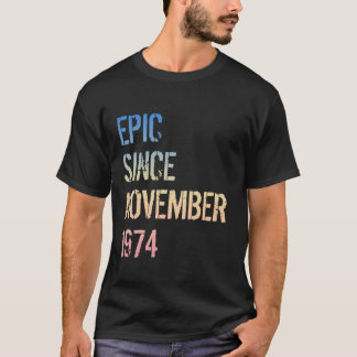 Camiseta 50º aniversário do Nascer Epic Men Women Novembro