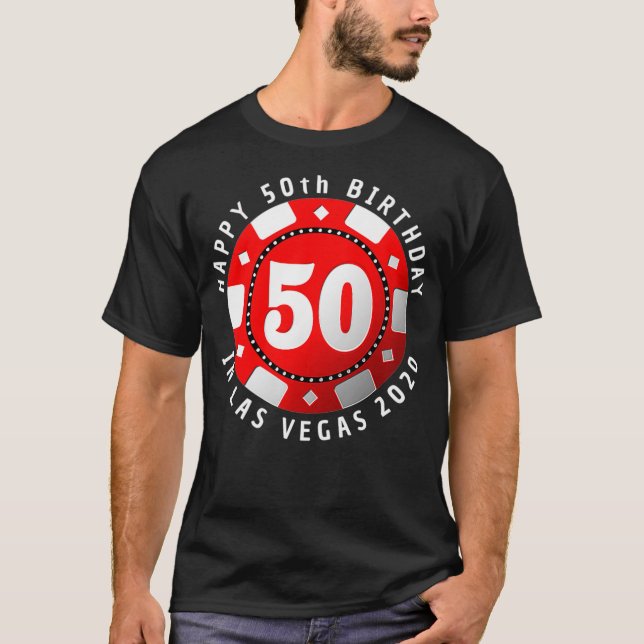 Camiseta 50º aniversário em Las Vegas 2020 Poker Chip Premi (Frente)
