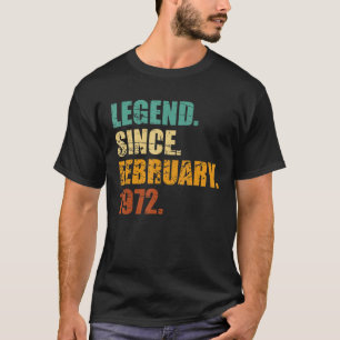 Camiseta 50º aniversário Fev Nascer 50 Anos Legenda Desde