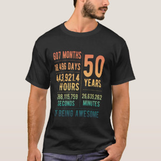 Camiseta 50º aniversário Homens e Mulheres Engraçados 50 an