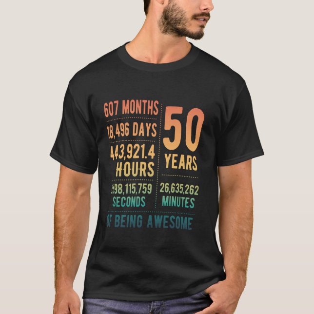 Camiseta 50º aniversário Homens e Mulheres Engraçados 50 an (Frente)