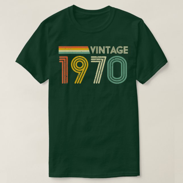 Camiseta 50º aniversário Homens Presentes Retroativos 1970 (Frente do Design)