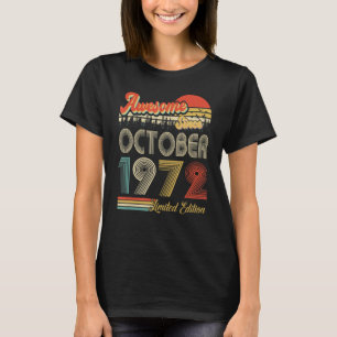 Camiseta 50º aniversário incrível desde outubro de 1972
