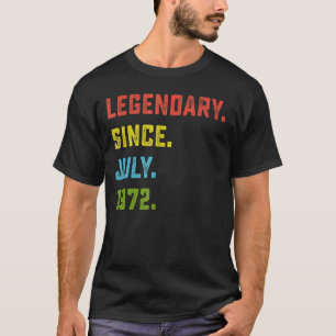 Camiseta 50º Aniversário Legendário Desde Julho De 1972 50